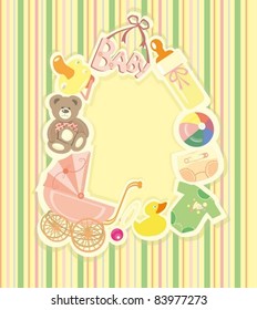 background with a frame from baby accessories