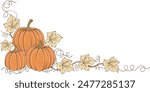 Background, frame, border with pumpkin, halloween, thanksgiving element design, Pumpkin thanksgiving element vector illustration