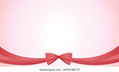 Background frame border of red ribbon with bow