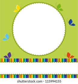 background with frame and butterflies