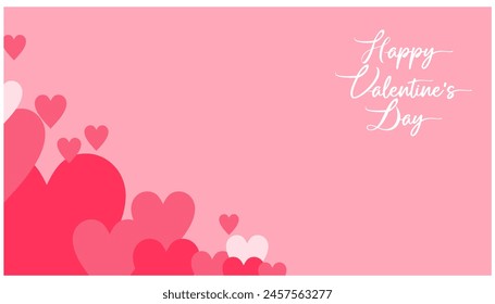 background frame card for valentine and happy valentine's day letter, pink heart love Paper cut decorations for Valentine's day border for cover, card, poster, banner.	