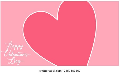 background frame card for valentine and happy valentine's day letter, pink heart love Paper cut decorations for Valentine's day border for cover, card, poster, banner.	