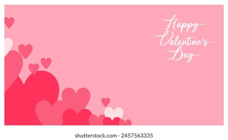 background frame card for valentine and happy valentine's day letter, pink heart love Paper cut decorations for Valentine's day border for cover, card, poster, banner.	
