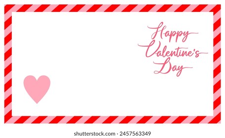 background frame card for valentine and happy valentine's day letter, pink heart love Paper cut decorations for Valentine's day border for cover, card, poster, banner.	