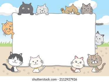 Hintergrund der im Park spielenden Katzen