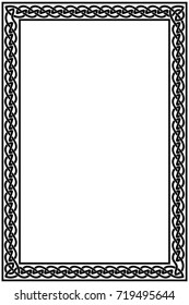 Background with frame Celtic national ornament interlaced tape.