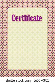 Background and frame for certificate, diploma, gift certificate, commemorative certificate, a card for businesses, hotels, shops, schools, educational agencies