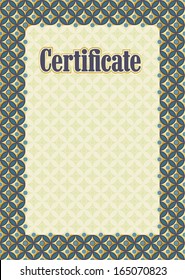 Background and frame for certificate, diploma, gift certificate, commemorative certificate, a card for businesses, hotels, shops, schools, educational agencies
