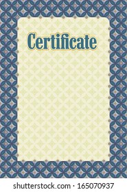 Background and frame for certificate, diploma, gift certificate, commemorative certificate, a card for businesses, hotels, shops, schools, educational agencies