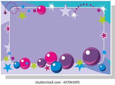 Background with frame for children's drawings, invitations,posters, business cards, card.