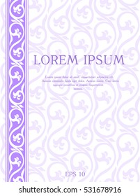 ?4 background with frame from curls and vines