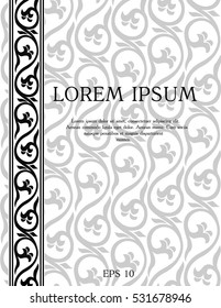 background with frame from curls and vines