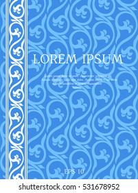 background with frame from curls and vines