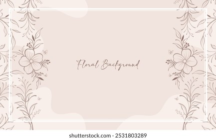 Hintergrundrahmen mit abstrakten modernisierten Formen Blumen und Laub dekoriert.