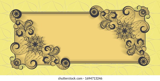 Background frame design for card. Vintage Lace Doily