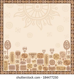 background a frame with an ethnic ornament