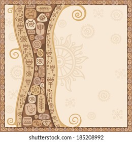 background a frame with an ethnic ornament