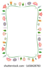 Background frame with flowers illustration
