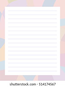 background frame in the form of a notebook sheet with sides pale  frame in purple tones