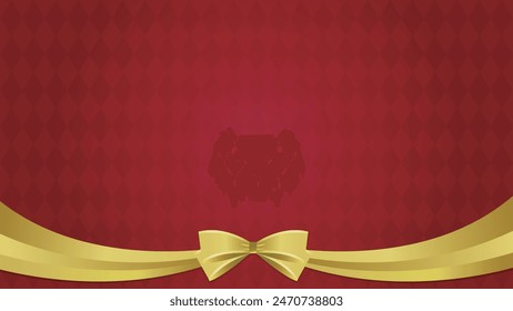 Hintergrundrahmen aus Goldband mit Schleife (roter Hintergrund)