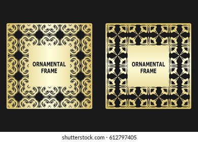 Background frame with golden luxury ornament. Template for design