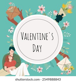 Fondo, marco, dibujado a mano Lдlove, historia de amor, relación. Fondo de Vector, telón de fondo para el día de San Valentín. 