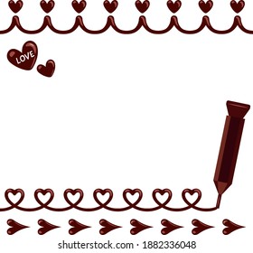 A background frame with a heart line that looks like it was written with a chocolate pen. There are multiple variations.