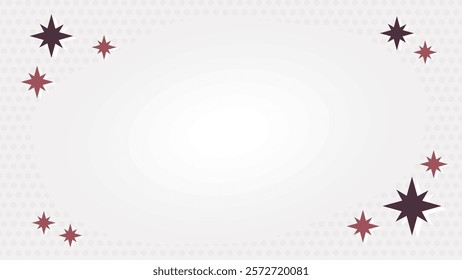Background frame illustration with glitter floating on a dotted background.