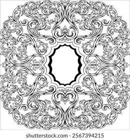 background frame line art ornaments