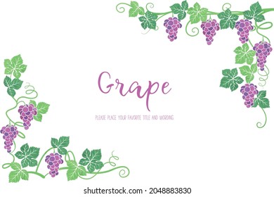 Background frame material for grape illustration