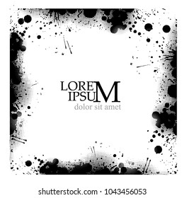 background. Frame of paint stains. Vector