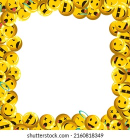 Background Frame Pattern Emoticon Many Expressions Stock Vector ...