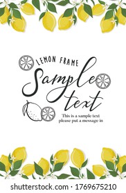 Background frame (simple background white) vertical type of lemon