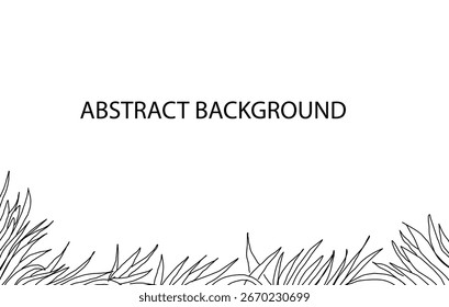 background frame with sketch outline of grass