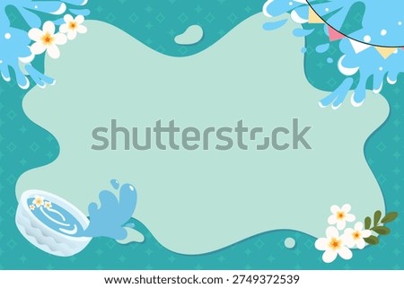 background frame songkran blue tone