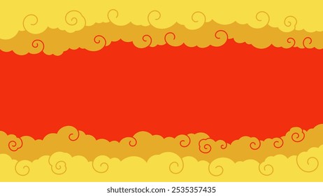 Hintergrundrahmen mit Spiralwolken im japanischen und chinesischen Stil
