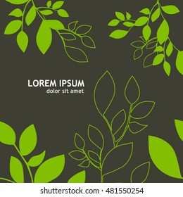 Background frame tree leaves. Vector