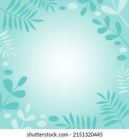 Background frame with tropical leaves. 