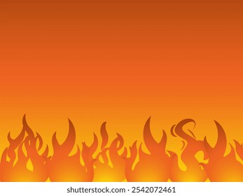 A background or a frame of various shapes gradient color fire, flame, blaze, burning image  - vector illustration
