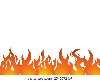 A background or a frame of various shapes gradient color fire, flame, blaze, burning image  - vector illustration
