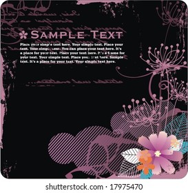 background with free space for your text, flowers and grunge elements