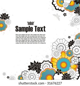 background with free space for your text decorated with flowers