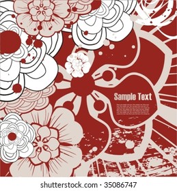 background with free space for your text decorated with flowers