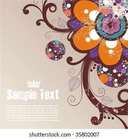 background with free space for your text  with flowers and leaves
