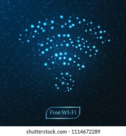 background of free wifi shine point