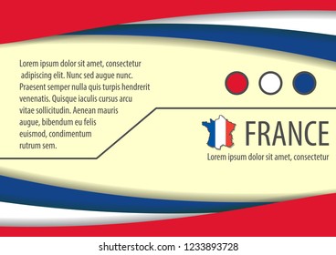 Background with French colors and free space for your text. Vector illustration.