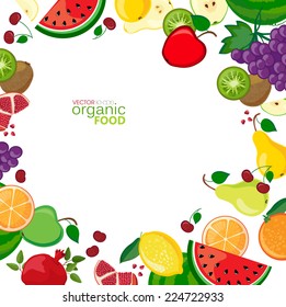 background with fresh fruits