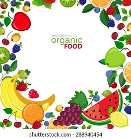 background with fresh fruits