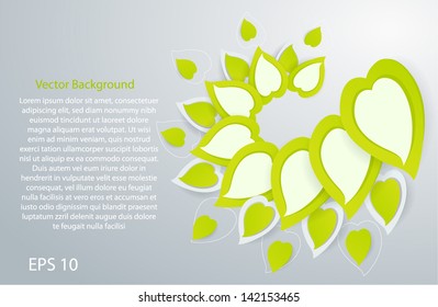 Background with fresh leaves - vector illustration
