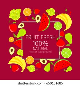 Background with fresh, organic and  healthy vegetables, vector